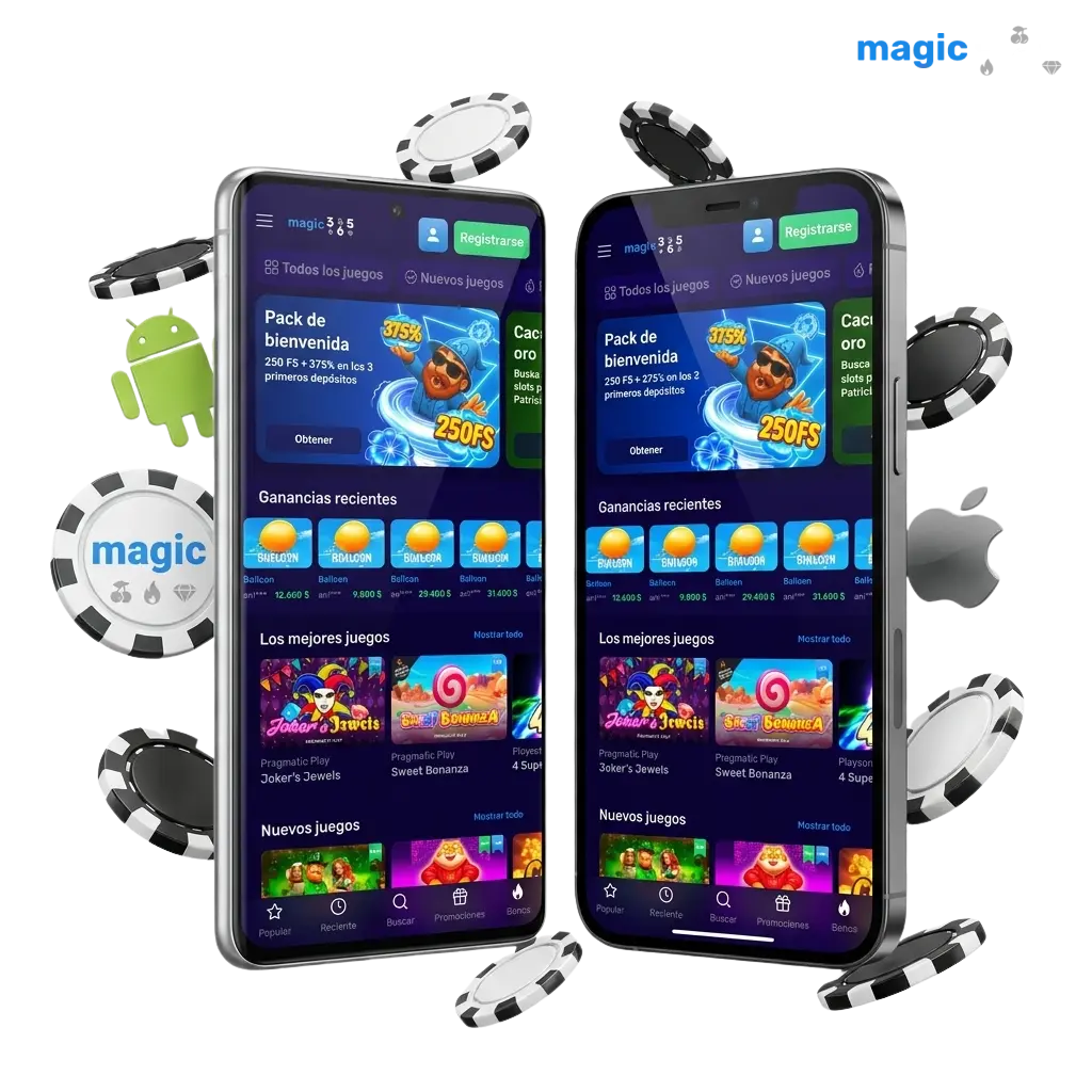 App de Magic365 para Android con apuestas deportivas y casino disponible para descargar gratis