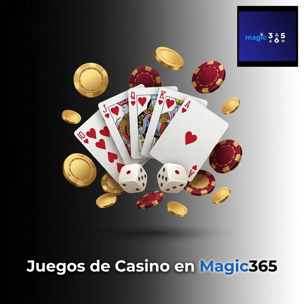 Juegos de casino en Magic365: slots, ruleta, blackjack, baccarat, póker, juegos en vivo y más de 1000 títulos
