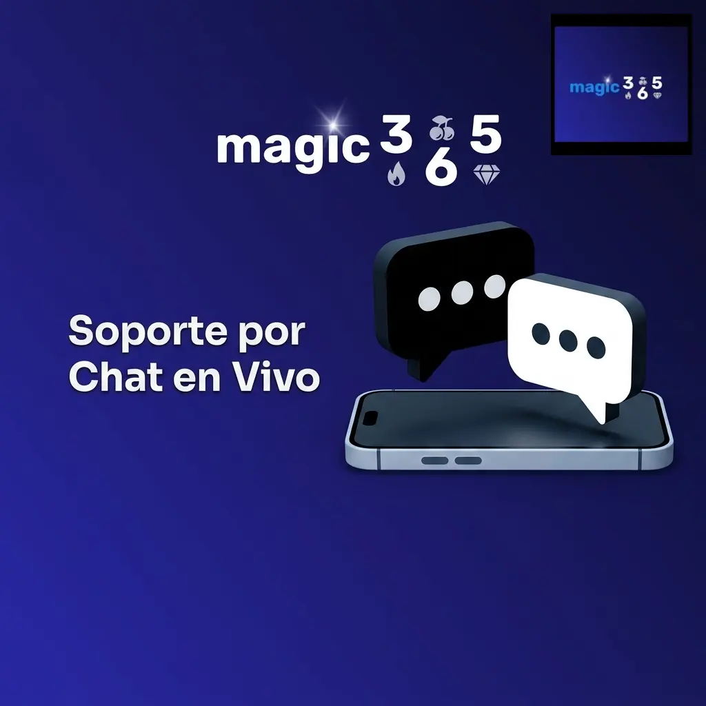 Soporte por chat en vivo en Magic365, disponible 24/7 para consultas sobre cuenta, bonos y apuestas