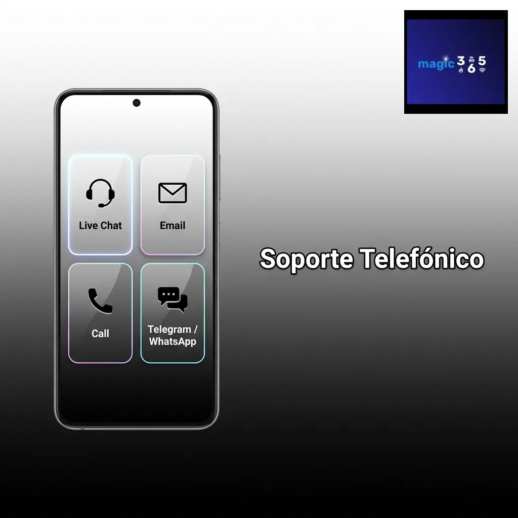 Agente de soporte telefónico de Magic365 disponible 24/7 para resolver pagos, retiros y problemas de seguridad en español